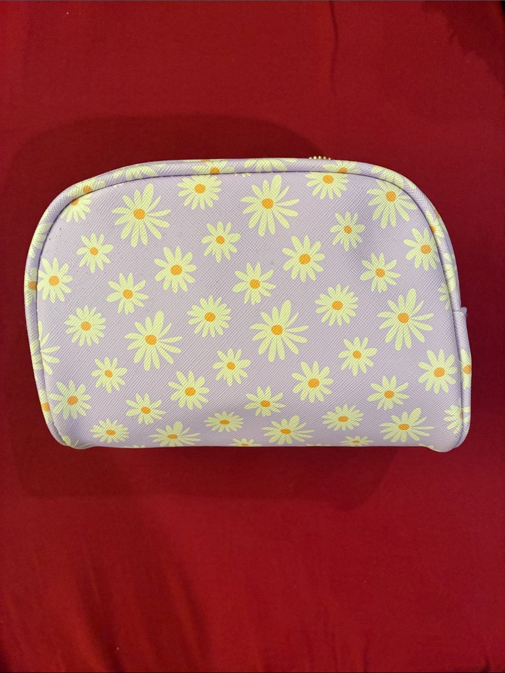 Lilac Daisy Print Cosmetic Pouch